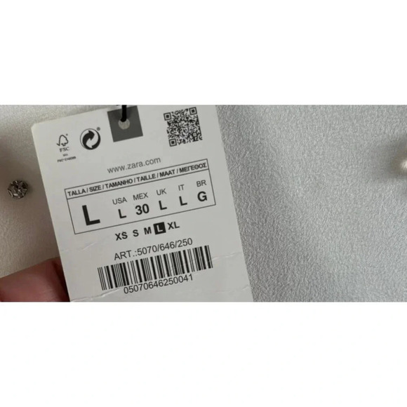 Zara Womens Short Sleeve with Crystal White Floral T Shirt Dress Sz L - Picture 13 of 13